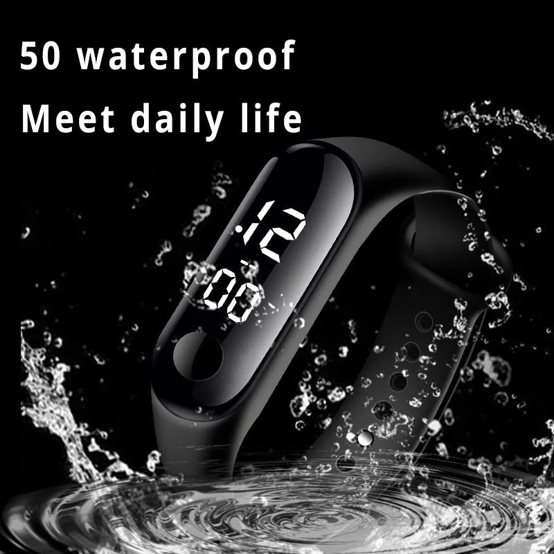 Kids LED Watch Set of 8, Colorful Digital Wristwatches with Adjustable Rubber Straps and Black Displays for School Days and Everyday Wear