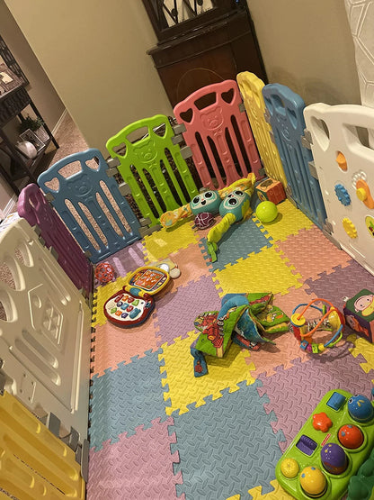 Thick Foam Crawling Mat Tiles, 8-Piece Interlocking Set with 2.5 cm Padding and 30 cm Squares for Nursery Corners and Supervised Baby Floor Play