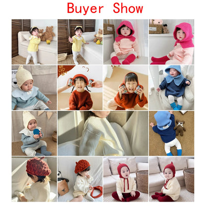 Cotton Crewneck Baby Sweater for Boys and Girls, Long Sleeve Ribbed Knit Pullover for Infants and Kids, Everyday Cool Weather Layering