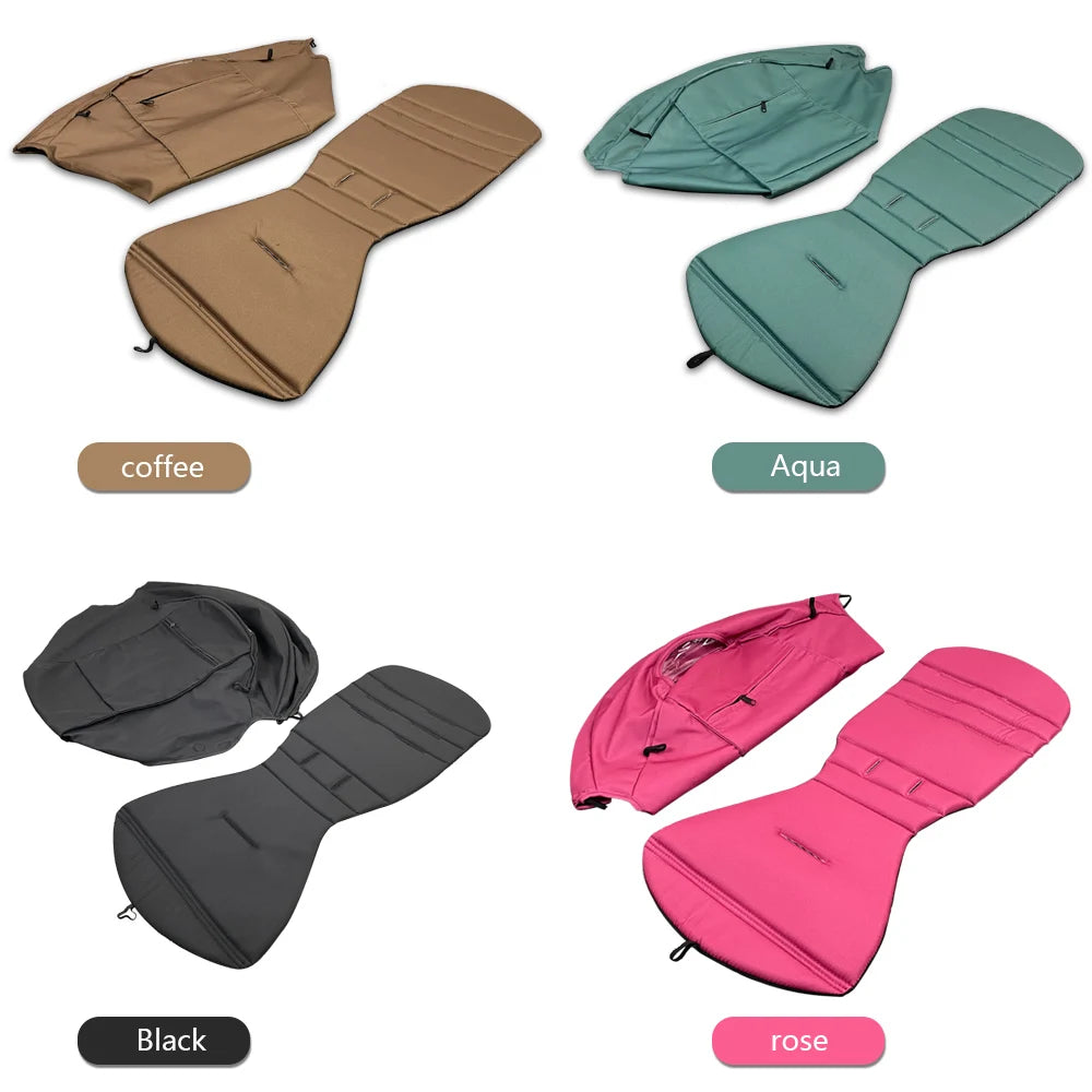 Stroller Canopy Cover and Padded Seat Set Compatible with Babyzen YOYO and YOYO2, 600D Replacement Fabric with Rear Zipper Pocket and Color Options
