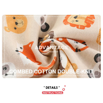Cotton Baby Bodysuit 4-Piece Set by Kiddiezoom, Short Sleeve Infant Outfits with Envelope Shoulders, Snap Bottoms and Mixed Designs, 3M-12M
