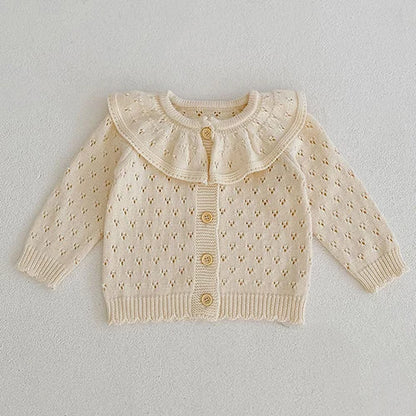 Baby Girl Knit Cardigan Sweaters with Long Sleeves, Korean-Style Infant and Toddler Layering Coats in Multiple Designs, Sizes 3M to 3T