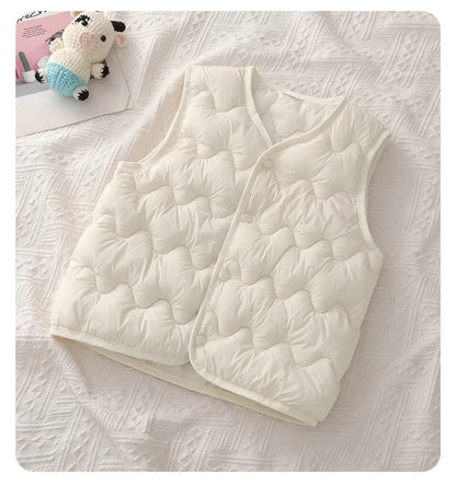 Quilted Toddler Vest with Snap-Front Closure, Solid Color Sleeveless Waistcoat for Boys and Girls in Sizes 2T–6T for Fall and Winter Layering