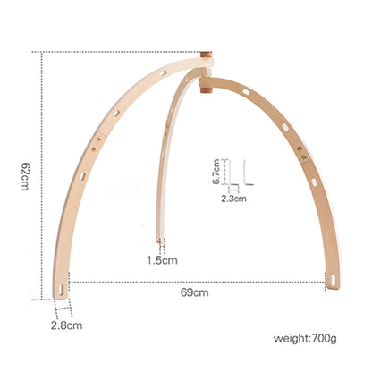 Baby Gym Hanging Toys in Wood and Cotton with Animal, Star and Moon Pendant Designs, Individual or Set Options for Supervised Play
