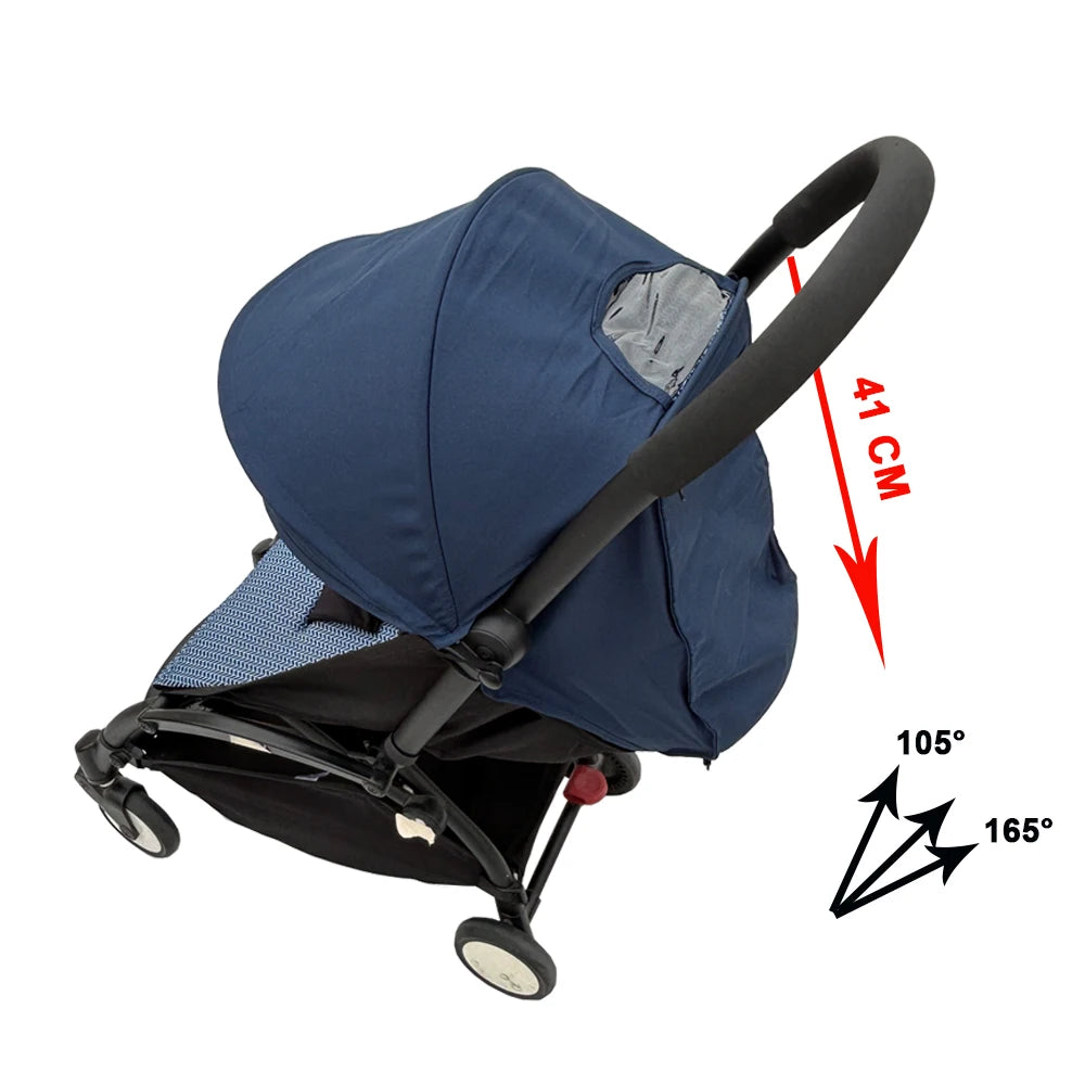 Stroller Replacement Fabric Set for Babyzen YOYO and YOYO2, MomTan Canopy with Storage Pocket and Padded Seat Cushion, Multiple Color Options