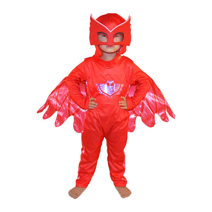 Kids Superhero Jumpsuit Costume with Mask, Blue Red or Green Cartoon Dress-Up Outfit for Halloween, Birthday Parties and Pretend Play
