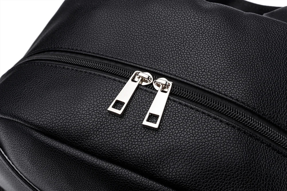 PU Diaper Bag Backpack with Zippered Storage and Front Pockets, 34 x 14 x 32 cm Baby Essentials Organizer for Parents and Everyday Outings