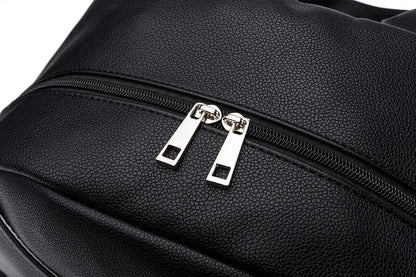 PU Diaper Bag Backpack with Zippered Storage and Front Pockets, 34 x 14 x 32 cm Baby Essentials Organizer for Parents and Everyday Outings