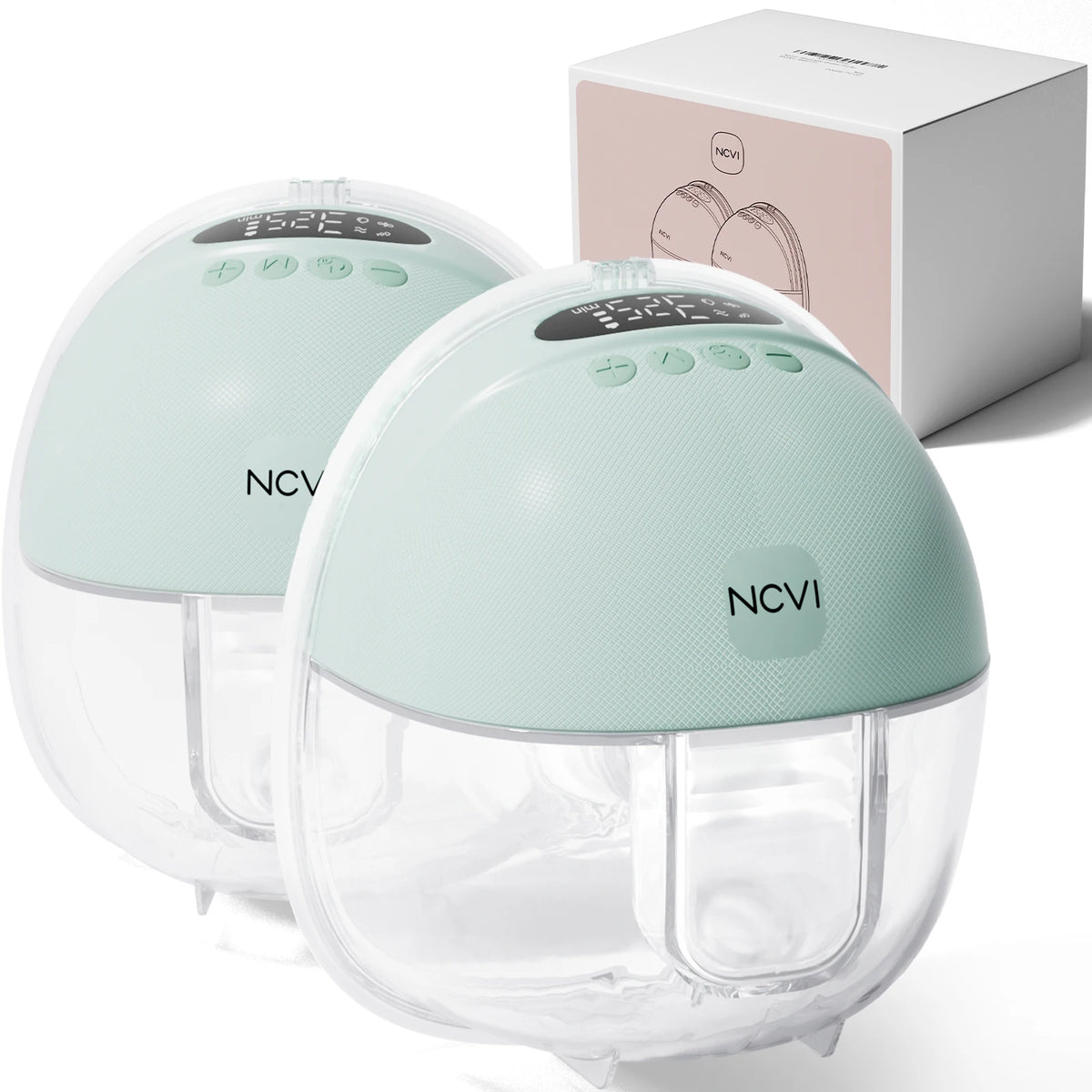 Wearable Electric Breast Pump with LED Display, NCVI 8131 Hands-Free Design with 4 Modes, 9 Suction Levels and 19/21/24 mm Flange Sizes