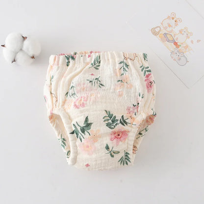 Printed Cotton Potty Training Pants, Single Reusable Learning Underwear with Pull-On Waist for Babies and Toddlers in Sizes 80–110