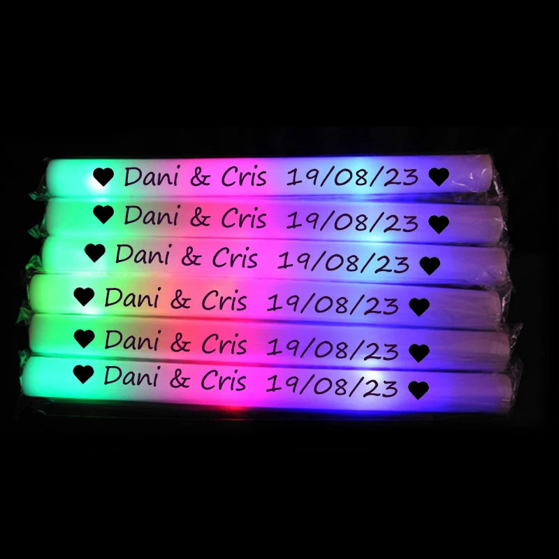 LED Foam Glow Sticks Bulk Party Favors with RGB, Single-Color and Personalized Options for Weddings, Birthdays, Concerts and Christmas