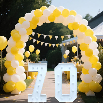 Light Up Marquee Numbers, 73 cm White KT Board Frames with Lights and Support Brackets for Birthday Backdrops and Anniversary Displays