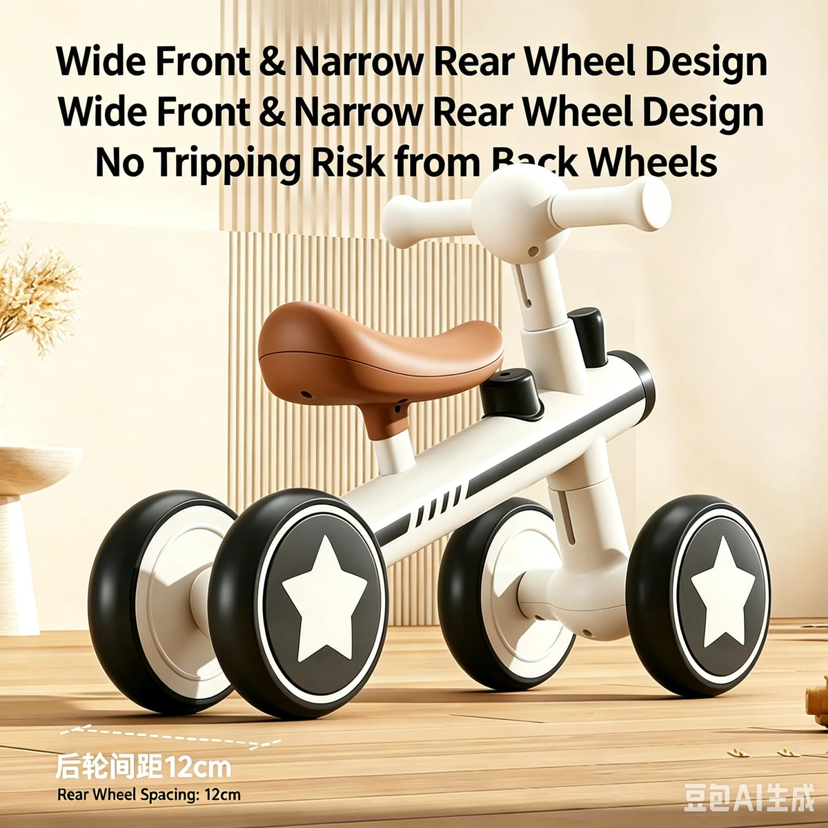 Lightweight Toddler Balance Bike for Ages 1–3, Ivory or Orange Kids Riding Toy for Supervised Playtime and First Birthday Gift Ideas
