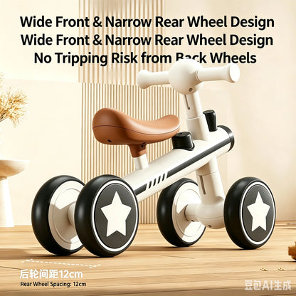 Lightweight Toddler Balance Bike for Ages 1–3, Ivory or Orange Kids Riding Toy for Supervised Playtime and First Birthday Gift Ideas