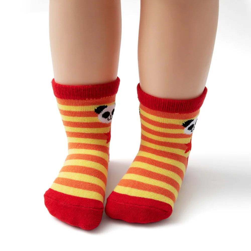 Cotton-Rich Baby Non-Slip Socks 12-Pair Pack, Crew Grip Socks with Ribbed Cuffs and Stretch Fit for Infant and Toddler Boys and Girls