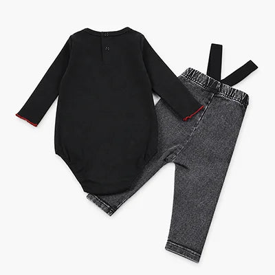 Black Denim Family Matching Outfits with Embroidered Details, Girls Dresses and Skirts, Boys Shirts and Baby Sets for Sibling Photos