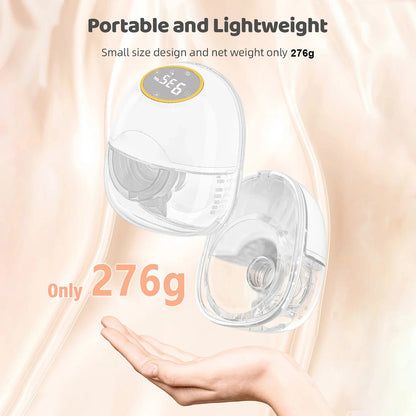 Electric Wearable Breast Pump with LED Screen, 3 Modes and 9 Suction Levels, Hands-Free Portable Milk Expression for Nursing Moms