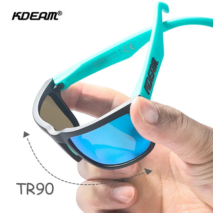 Kids Square Polarized Sunglasses by KDEAM, Lightweight TR90 Frames with Silicone Nose Pads for Boys and Girls Outdoor Play and Travel