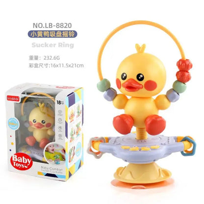 Animal Suction Activity Toy with Colorful Beads and Rattle Rings, Cartoon Tabletop Play Accessory for Supervised Reaching and Hands-On Exploration