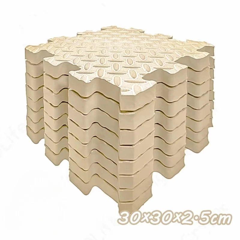 Modular Baby Floor Padding Tiles, 30 cm Interlocking Squares with 2.5 cm Thickness in 1, 4, 6 or 8-Piece Options for Supervised Nursery Play