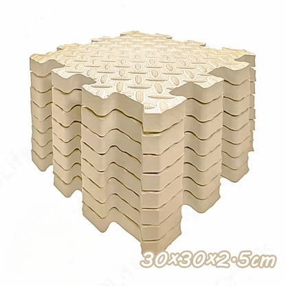Modular Baby Floor Padding Tiles, 30 cm Interlocking Squares with 2.5 cm Thickness in 1, 4, 6 or 8-Piece Options for Supervised Nursery Play