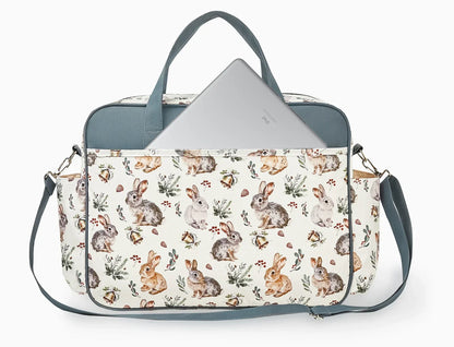 Diaper Tote Bag with Wide Opening and Printed Front Pockets, Large Capacity Baby Essentials Organizer for Moms, Travel and Everyday Outings