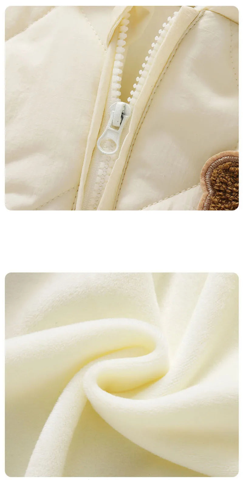 Winter Baby Bear Snowsuit, Quilted Hooded One-Piece with Plush Lining, Front Zipper and Ribbed Cuffs for Infant Boys and Girls