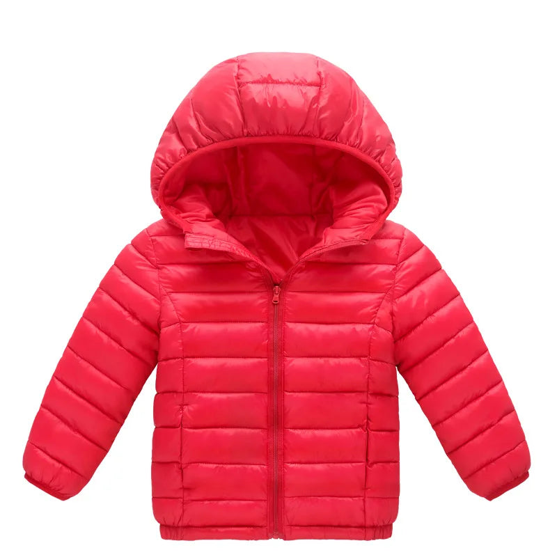Kids Puffer Jacket with Hood, Cotton-Padded Winter Coat for Boys and Girls Ages 3-12, Everyday Fall and Cold-Weather Outerwear