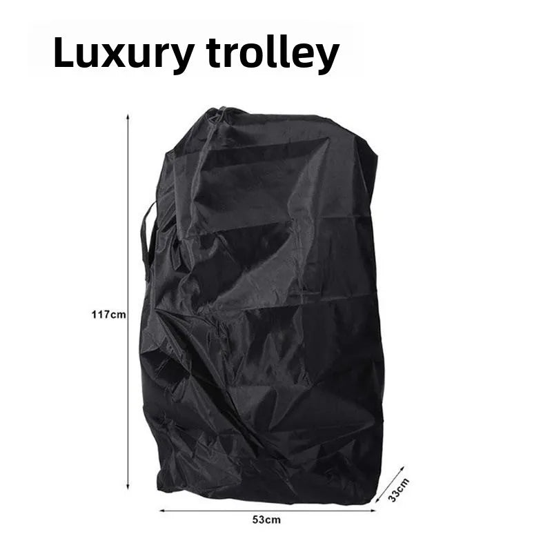 Folded Stroller Storage Bag with Drawstring Closure, Black Dust Cover in Three Sizes for Pushchair Packing, Home Storage and Family Trips
