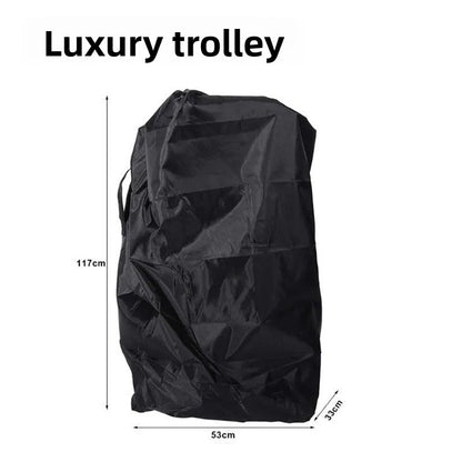 Folded Stroller Storage Bag with Drawstring Closure, Black Dust Cover in Three Sizes for Pushchair Packing, Home Storage and Family Trips