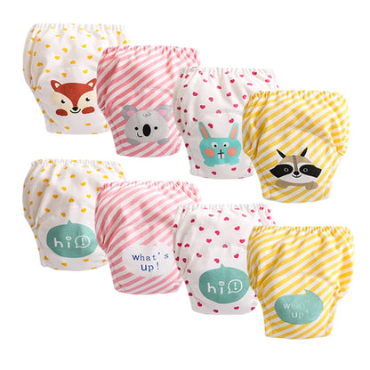 Washable Potty Training Pants Multipack, 4 or 8 Reusable Toddler Underwear Briefs with Printed Designs for Daytime Toilet Learning, Sizes S-XL