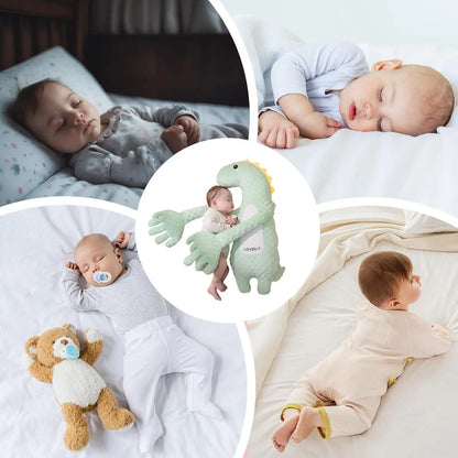 Dinosaur Baby Patting Soother with Remote Control, Plush Double-Arm Design and 3 Adjustable Speeds for Awake Supervised Calming