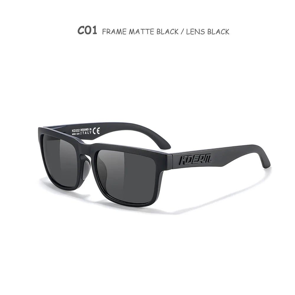 Kids Square Polarized Sunglasses by KDEAM, Lightweight TR90 Frames with Silicone Nose Pads for Boys and Girls Outdoor Play and Travel