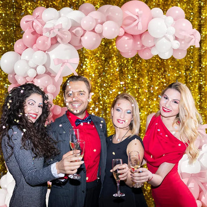 Pink Balloon Arch Kit with White and Pastel Pink Balloons for Birthday Parties, Bridal Showers, Weddings and Anniversary Decorations