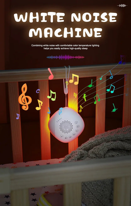 White Noise Machine with Adjustable Night Light, 20 Sounds and 22 Volume Levels, USB-C Rechargeable Timer Sound Device for Nursery and Travel