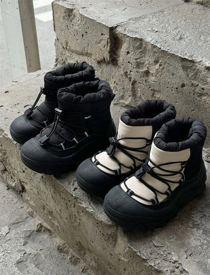 Kids Snow Boots with Toggle Laces, Warm Fur Lining and Rubber Soles for Boys and Girls, Winter Outdoor Shoes in EU Sizes 26-37
