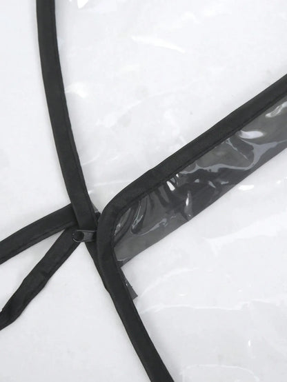 Stroller Weather Shield with Clear Panels, Black Trim and Mesh Side Ventilation, M or L Rain Cover Options for Baby Pushchair Outdoor Outings