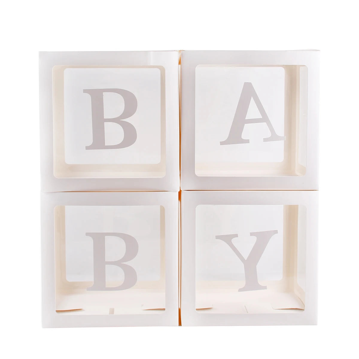 BABY Letter Balloon Boxes, 25cm Baby Shower Decorations for Boys and Girls, Gender Reveal Party Displays and First Birthday Photo Backdrops