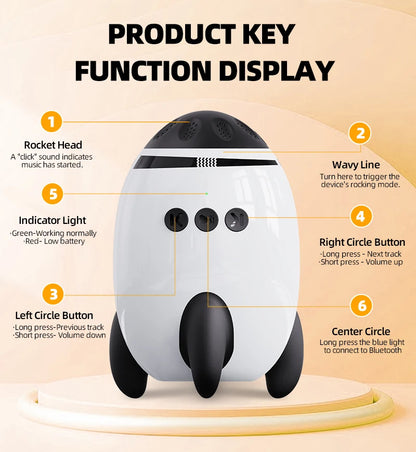 Rechargeable Stroller Rocker with White Noise and Bluetooth, Portable Automatic Pram Rocking Accessory with Adjustable Speed and USB-C Charging