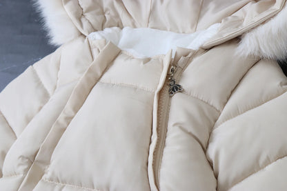 Infant Winter Snowsuit with Hood, Double Front Zippers and Quilted Design, Fleece-Lined Baby One-Piece for Boys and Girls, 3-24 Months