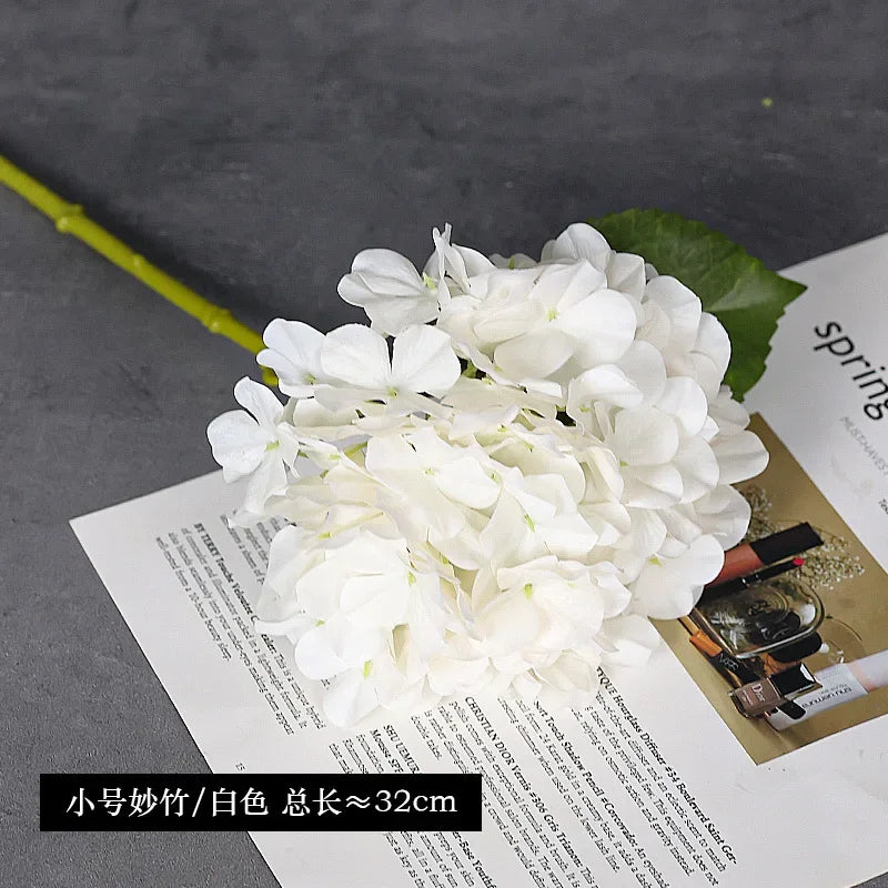 Real Touch Artificial Hydrangea Flowers, 10-Piece Latex Film Floral Set for Bridal Bouquets, Wedding Centerpieces and Home Decor