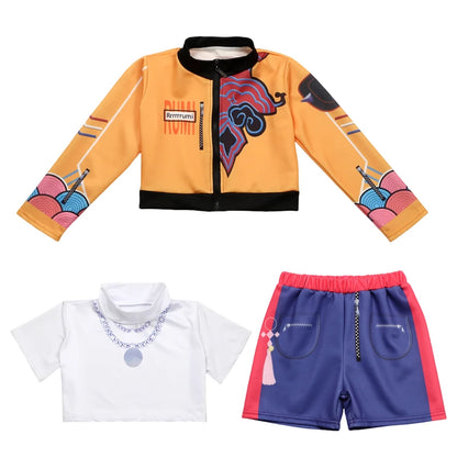 Girls Cosplay Costume Set for Halloween, Dance Performances and Dress-Up with Jacket, T-Shirt and Shorts or Top-and-Pants Outfit Options