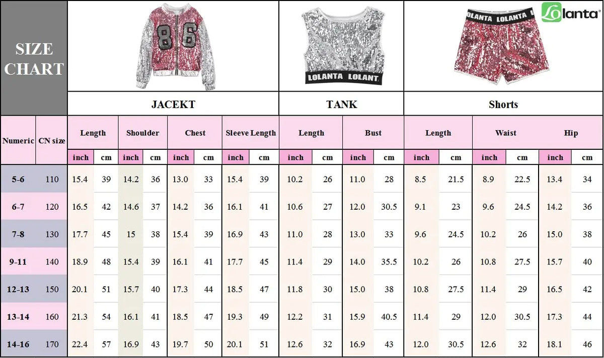 Girls Sequin Hip Hop Dance Costume Set with Metallic Trim Jacket, Crop Top, Shorts and Striped Socks for Jazz Recitals and Stage Performances