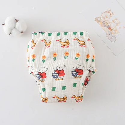 Printed Cotton Potty Training Pants, Single Reusable Learning Underwear with Pull-On Waist for Babies and Toddlers in Sizes 80–110