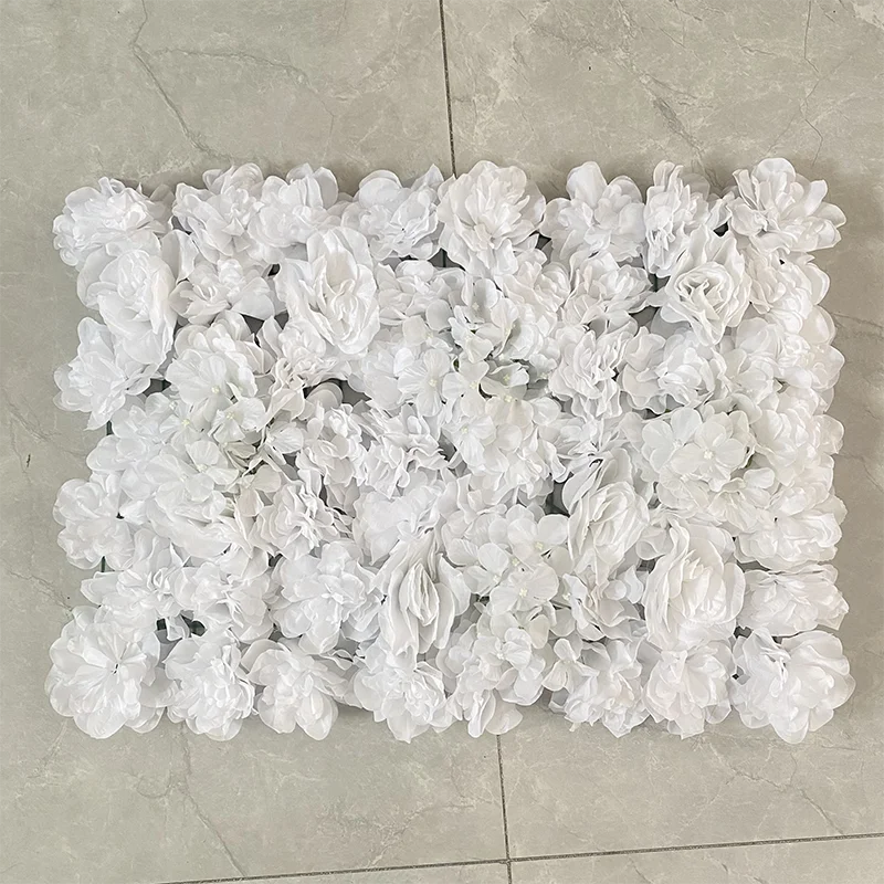 Artificial Flower Wall Panels with Fabric Roses, 40 x 60 cm Reusable Floral Backdrop for Baby Showers, Weddings, Birthdays & Home Decor