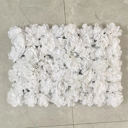 Artificial Flower Wall Panels with Fabric Roses, 40 x 60 cm Reusable Floral Backdrop for Baby Showers, Weddings, Birthdays & Home Decor