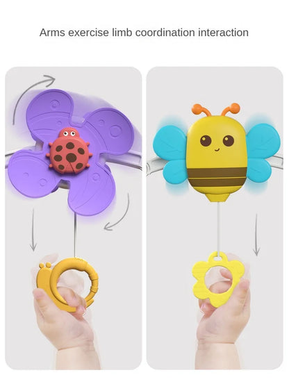 Stroller Activity Toy Arch with Colorful Hanging Play Details, Ocean or Bee Theme Clip-On Baby Play Bar for Supervised Sensory Exploration