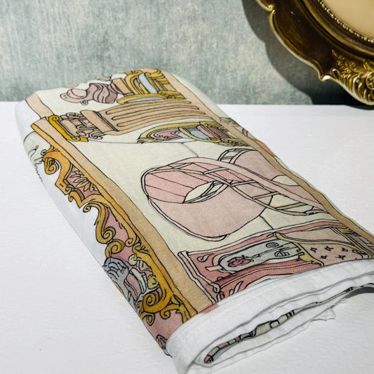 Cartoon Muslin Baby Blanket in Cotton, Lightweight Soft Receiving Wrap for Newborn Boys and Girls, Everyday Supervised Cuddles and Baby Shower Gifts
