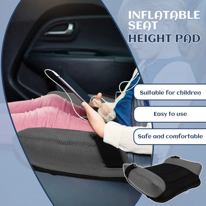 Portable Inflatable Kids Chair Cushion with PVC and Mesh Construction, Black Red or Blue Travel Seat Pad for Supervised Non-Vehicle Seating