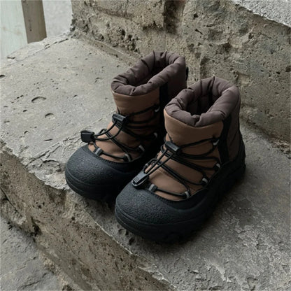 Kids Snow Boots with Toggle Laces, Warm Fur Lining and Rubber Soles for Boys and Girls, Winter Outdoor Shoes in EU Sizes 26-37